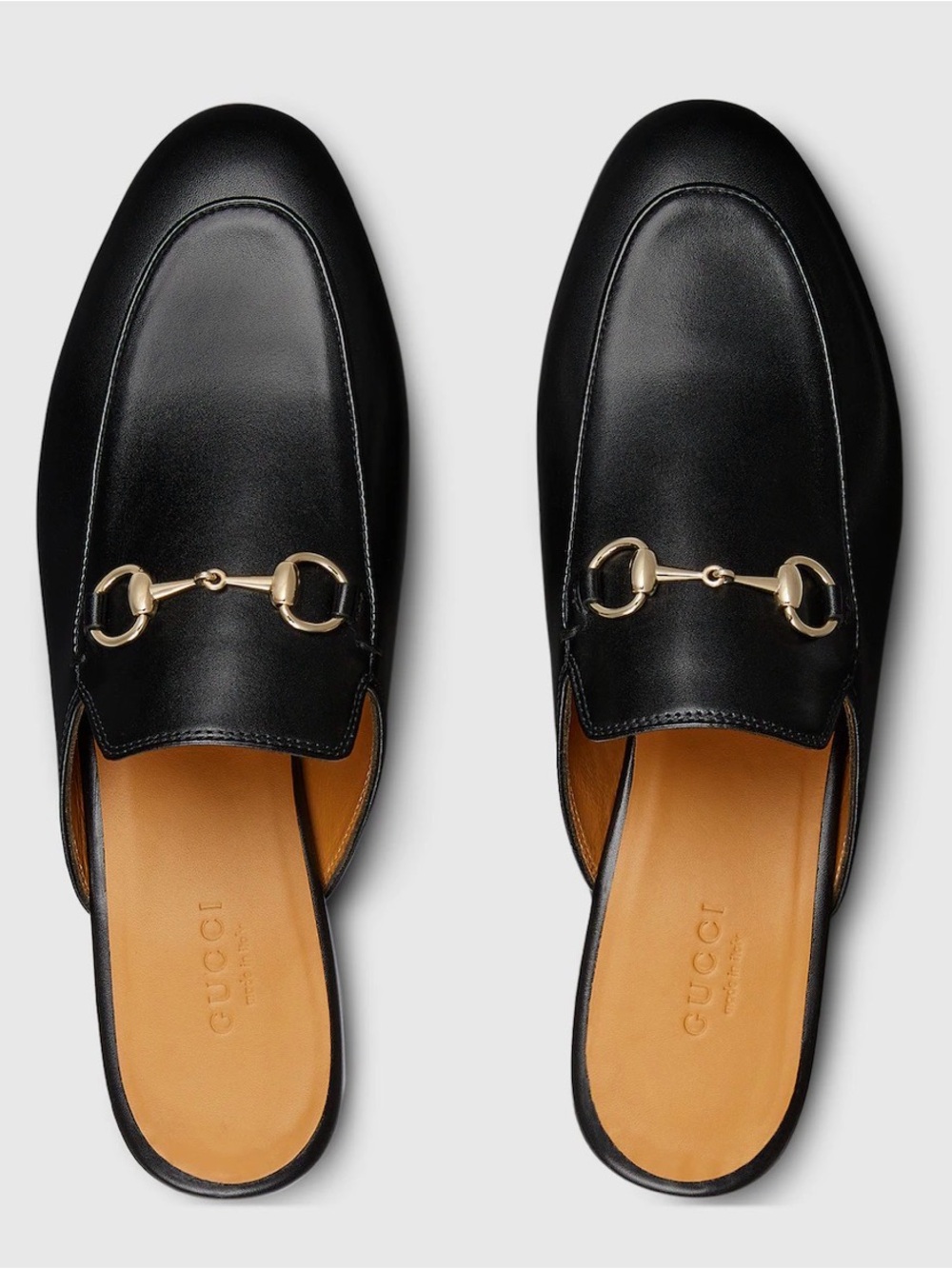 Gucci Black Leather Princetown Slipper,40